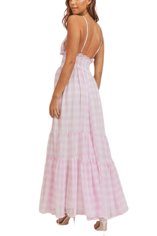 pink gingham maxi dress, beach vacation dress, hawaii outfits, beach outfits