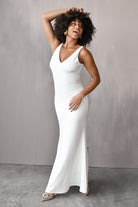 white maxi dress, v neck white maxi dresss, white maxi dress for rehearsal dinner, white long maxi dress