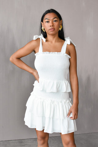 white mini dress, white mini dress for bachelorette, white bachelorette party dress