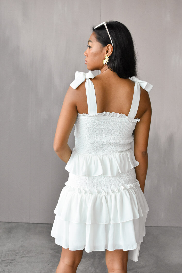 white mini dress, white mini dress for bachelorette, white bachelorette party dress