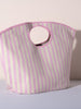 Lolita Pink and White Striped Beach Tote Bag