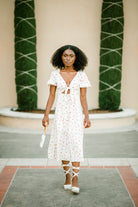 floral midi dress, engagement photo dress, nature engagement photo dress, floral dresses