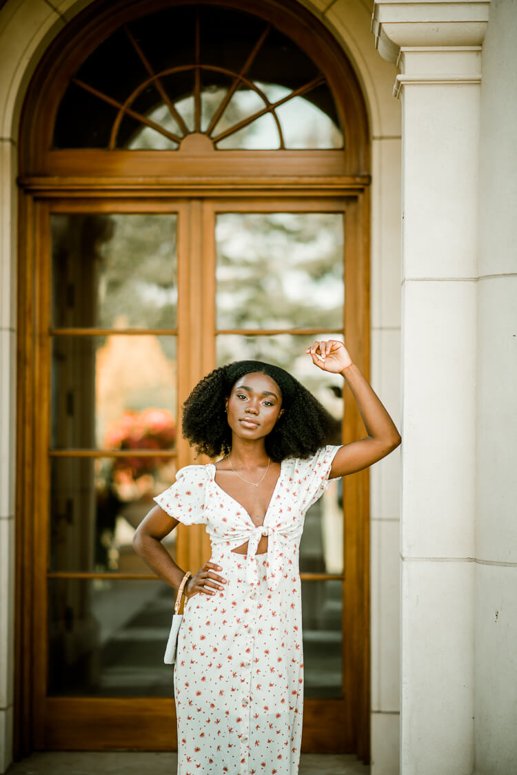 floral midi dress, engagement photo dress, nature engagement photo dress, floral dresses