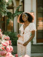 floral midi dress, engagement photo dress, nature engagement photo dress, floral dresses