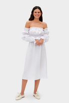 Confte - Michelin Linen Baby Shower Dress - White Confte - Michelin Linen Baby Shower Dress - White
