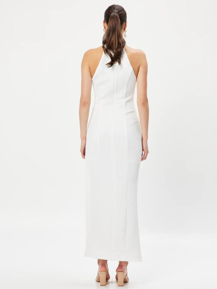 Miniata White Halter Gown
