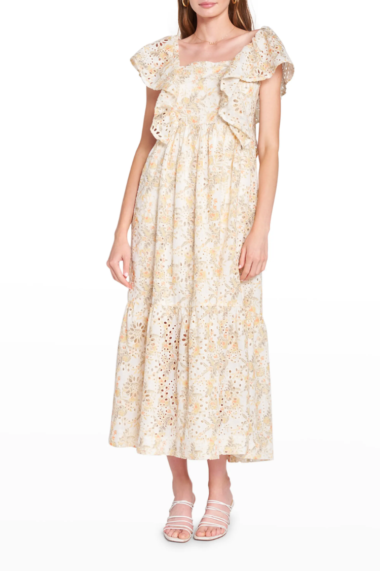 opposites yellow floral eyelet dress from en saison