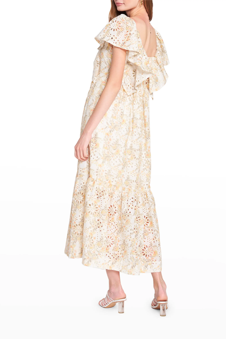 opposites yellow floral eyelet dress from en saison