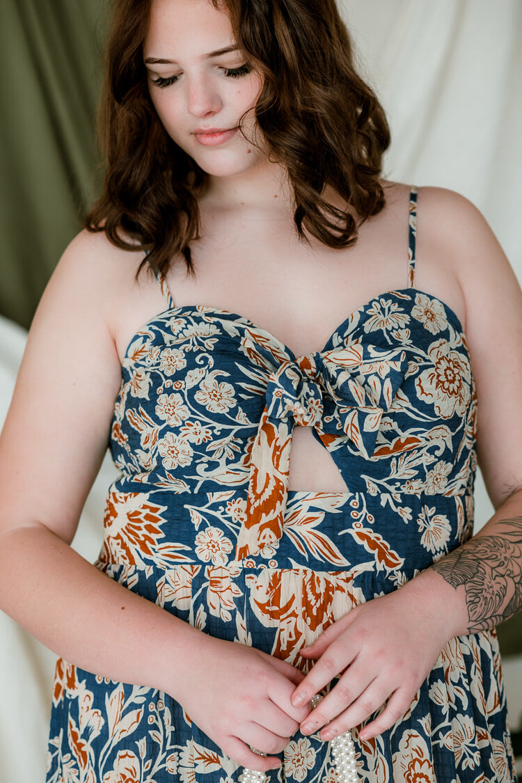 teal floral plus size maxi dress