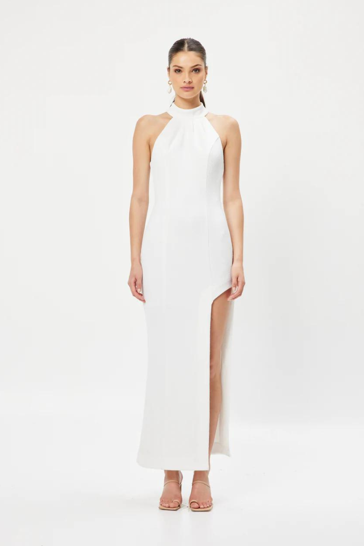 Miniata White Halter Gown Confte Miniata White Halter Gown Confte
