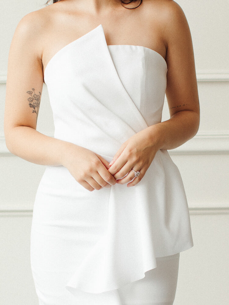White Pleated Midi Dress by TOME Collective
