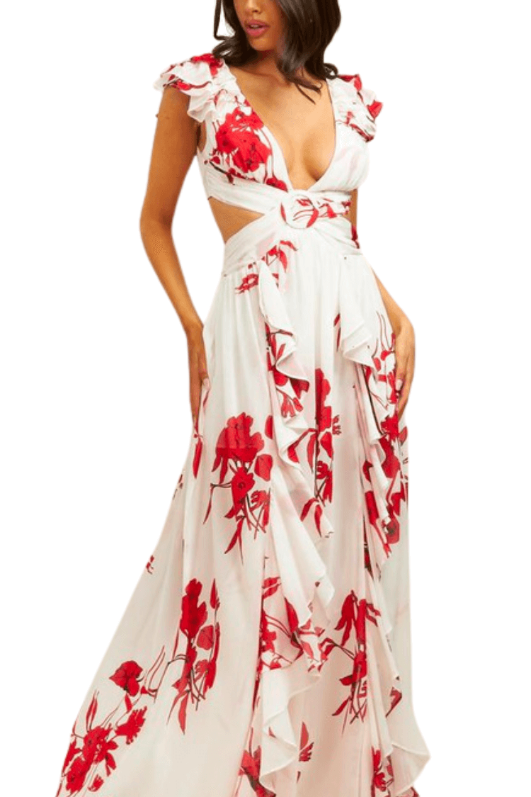 Magnolia Red Maternity Maxi Dress (For Shoots and Regular Wear) –  iwearmystyle
