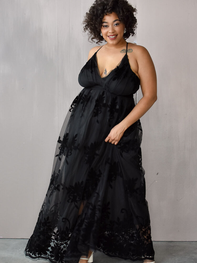 black maxi dress, engagement party dress plus size, plus size black maxi dress, black wedding guest dress, plus size black wedding guest