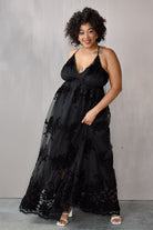 black maxi dress, engagement party dress plus size, plus size black maxi dress, black wedding guest dress, plus size black wedding guest