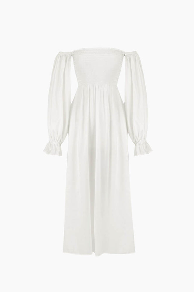 Atlanta Silk Dress - White