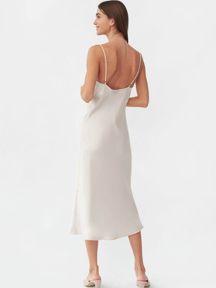 Silk 90's Style White Slip Dress
