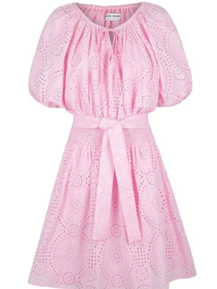 Tayla Pink Eyelet Mini Dress - FINAL SALE