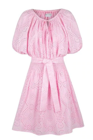 Tayla Pink Eyelet Mini Dress
