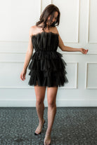 black tulle mini dress