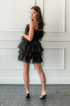 black tulle mini dress