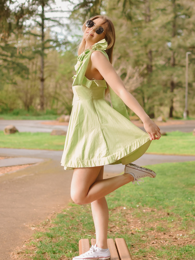 Walking Down the Aisle Lime Mini Dress