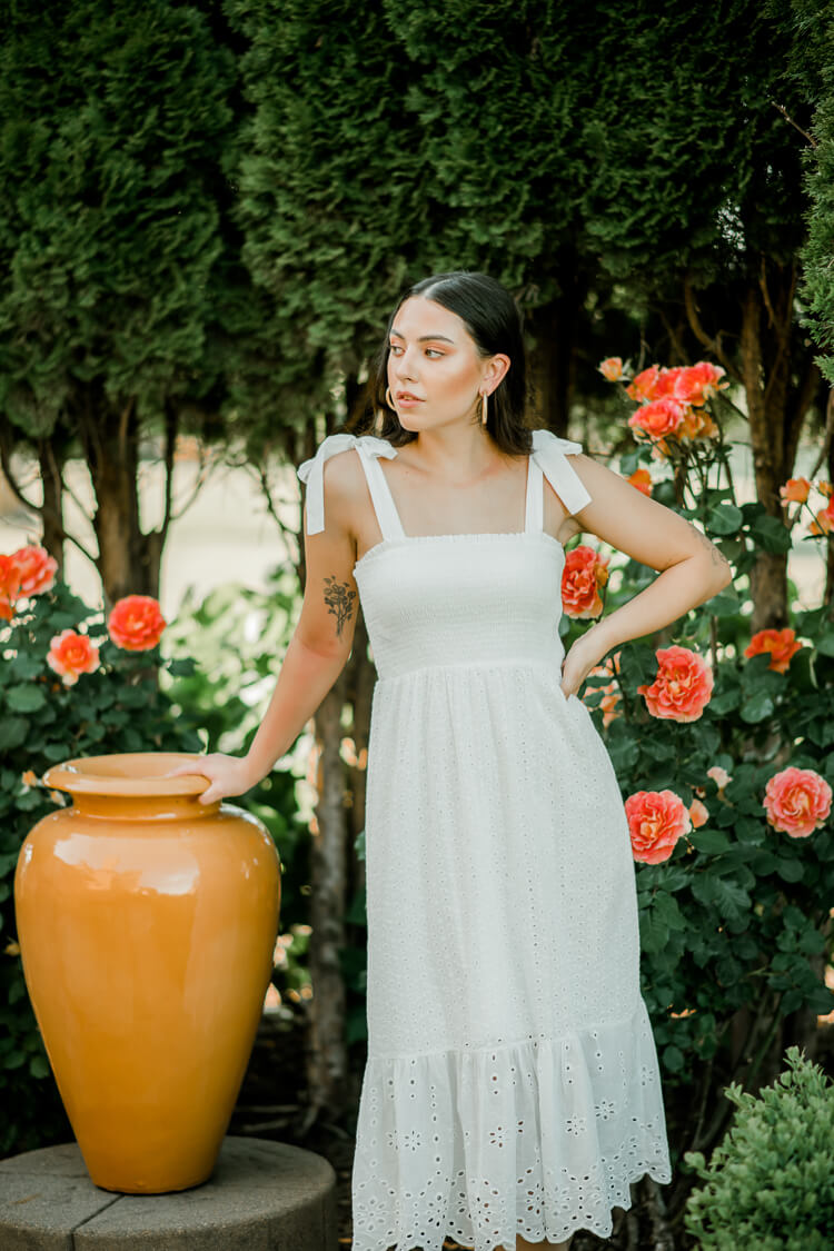 midi white dress for women Confête