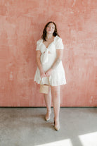 plus size white eyelet mini dress