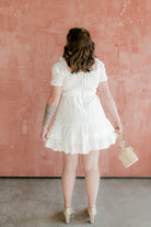 plus size white eyelet mini dress