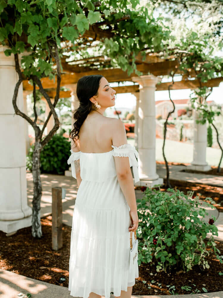 Off the shoulder bridal shower clearance dress