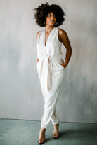 white jumpsuit, ivory jumpsuit, white silk jumpsuit, ivory jogger jumpsuit, jogger jumpsuit