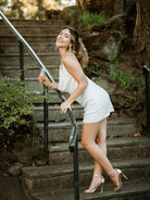 deepa gurnani lana hoops, white and gold beaded hoops, bridal earrings, beaded bridal hoops