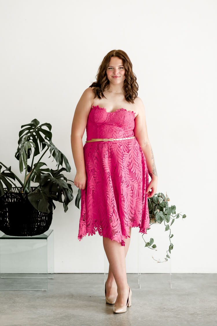 Lacy pink clearance dress