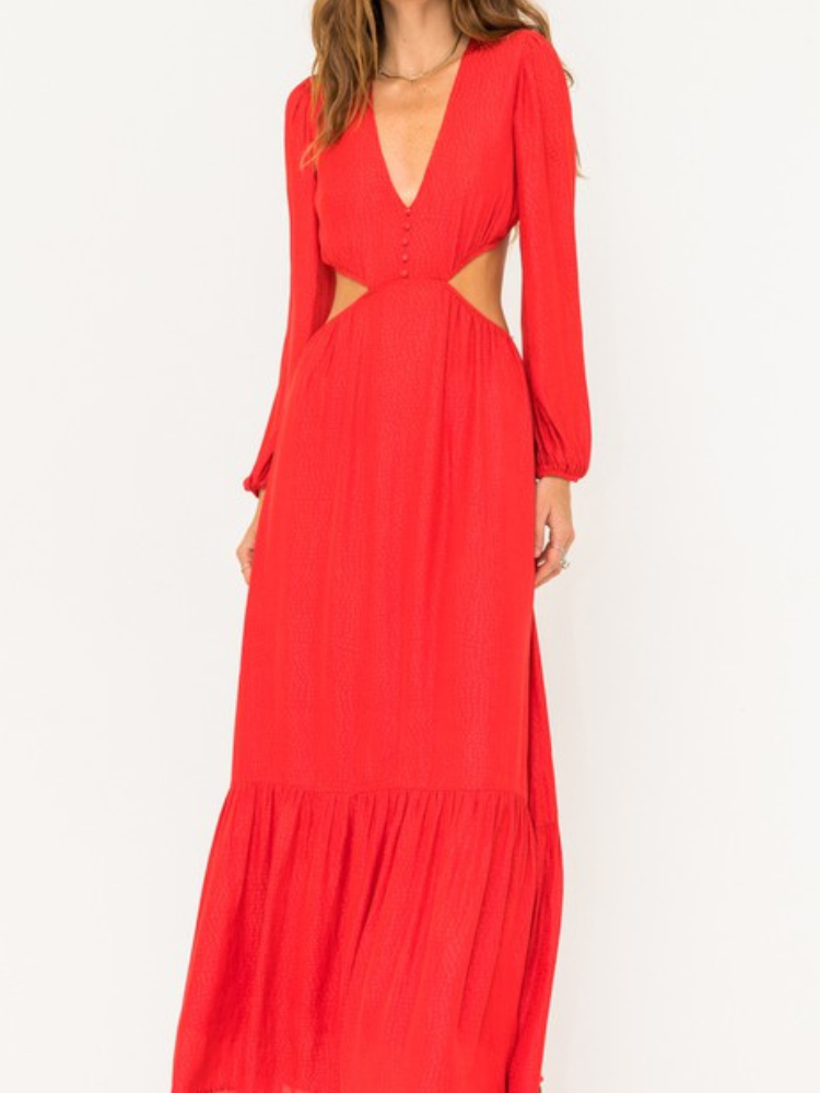 Zara Red Cutout Maxi Dress