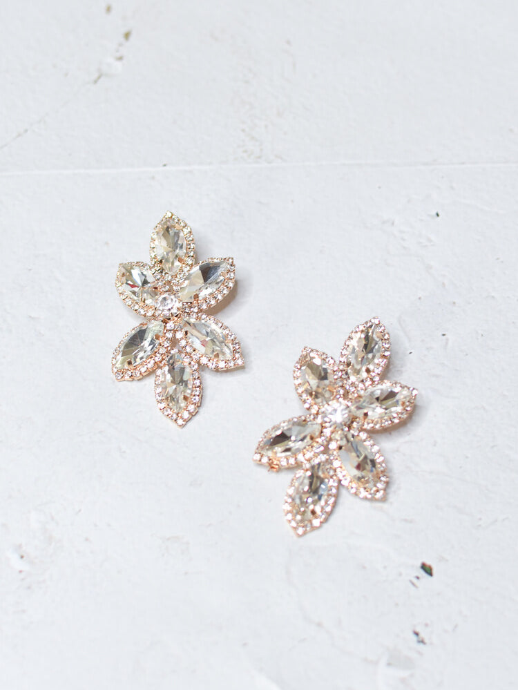 Glenda Glam Earrings - Crystal