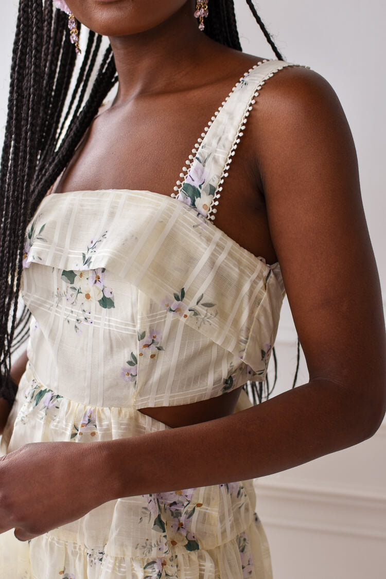 yellow and white floral mini dress for easter