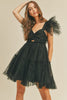 Orielle Tulle Mini Dress - Black