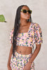 pink and green floral crop top from moon river