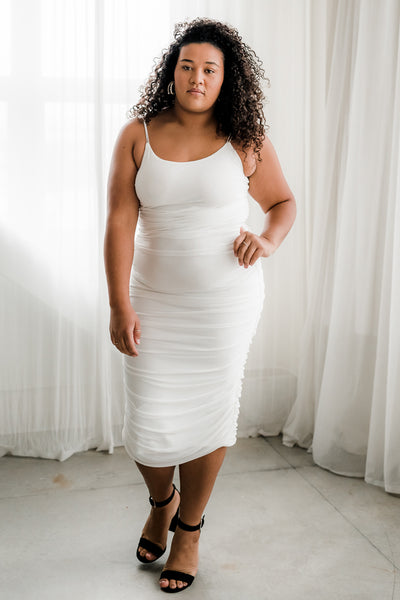 white dress bodycon midi Confête